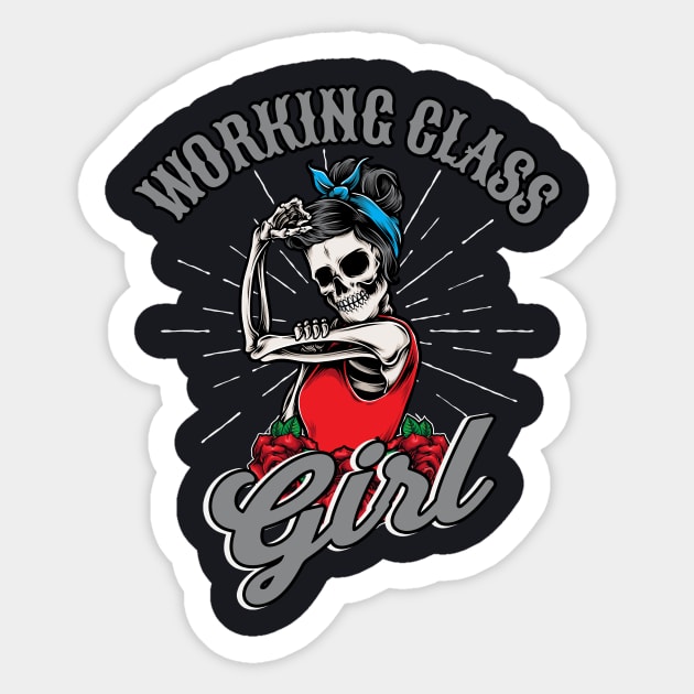 Working Class Girl Rockabilly Woman Sticker by Foxxy Merch